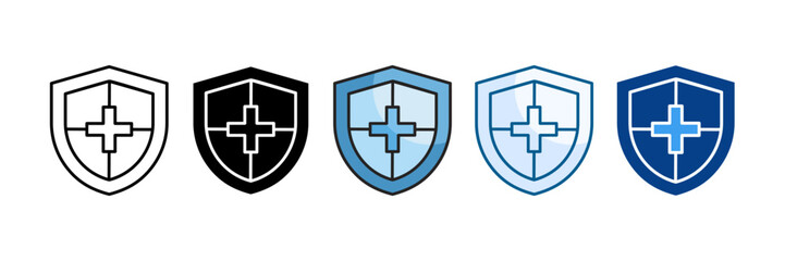 Obraz premium Defense Icon Set Multiple Style Collection