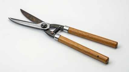 Vintage Garden Shears on White Background
