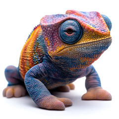 Fototapeta premium <Vibrant Colorful Chameleon in Forest Habitat - Exotic Reptile Nature Photography>