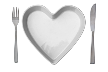 heart shape plate isolated