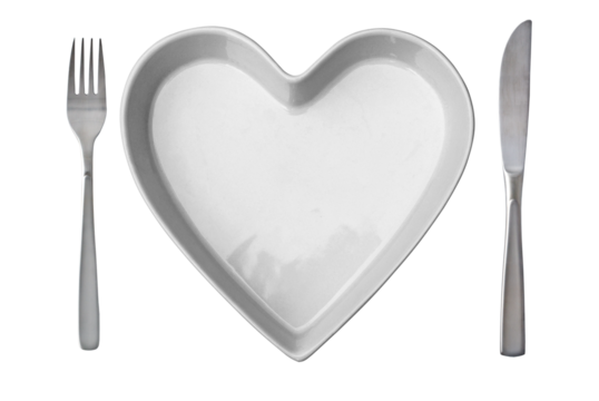heart shape plate isolated