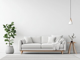 A soft gray rug in a neutraltoned coliving space, cozy minimalist decor