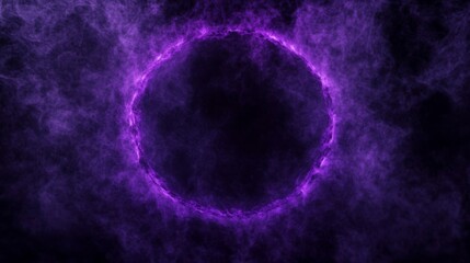 Obraz premium Purple Energy Circle Portal on Black Background, abstract , ring