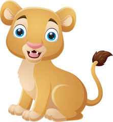 Lion cartoon isolated on white background