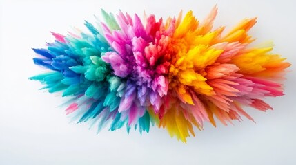 Obraz premium Exploding Colors Abstract Powder Burst on White, colorful, vibrant