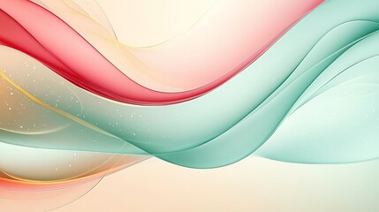 Fototapeta premium Elegant Wave Abstract Red, Teal and Gold Lines, Background ,Modern Art