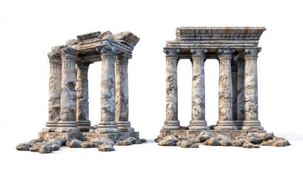 Obraz premium Ancient Stone Ruins with Columns, Archaeology , Landmark