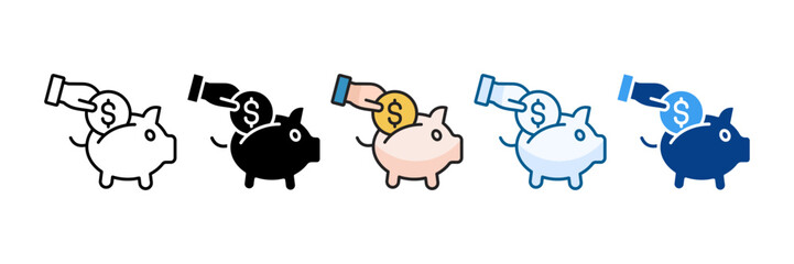 Savings Icon Set Multiple Style Collection