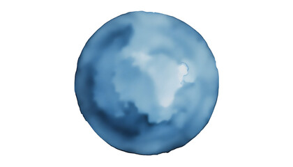 An artistic representation of a blue watercolor circle, with varying shades of blue and soft blending, creating a serene and calming visual effect.