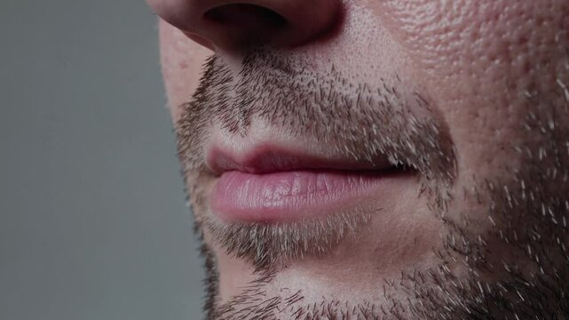 Phonetic study revealing intricate mouth movements while articulating sounds, capturing nuanced facial expressions during communication and vocalization
