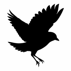 Obraz premium Eagle silhouette vector illustration flying with wings spread in black design, symbolizing wildlife and nature