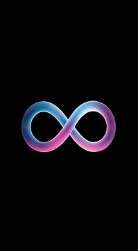 infinty sign symbol in black background