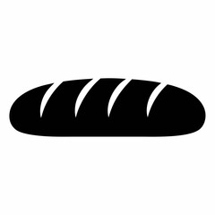 Loaf of bread isolated on white background with bakery and breakfast elements