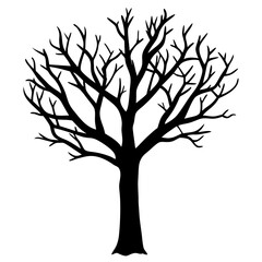 Obraz premium Silhouette of a tree with leaves in a vector style representing nature and the changing seasons