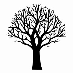 Obraz premium Silhouette of a tree with leaves in a vector style representing nature and the changing seasons