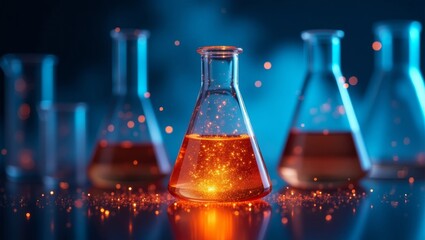 Illuminated laboratory flask
