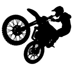 Fototapeta premium Motocross rider jumping in silhouette