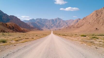 Fototapeta premium Desert Road Through Mountain Range