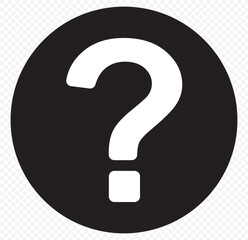 question mark vector icon . isolated transparent . black outline and filled version. Question mark icon. Question mark simple black style symbol sign for apps and website, vector illustration. EPS 10.