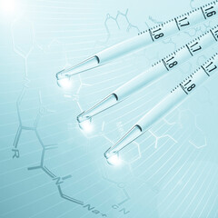 Liquid drop from laboratory glass Pipette