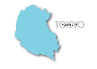 東京都狛江市の地図_影付