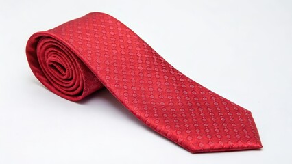 Red Tie on White Background