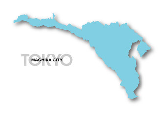 東京都町田市の地図_影付