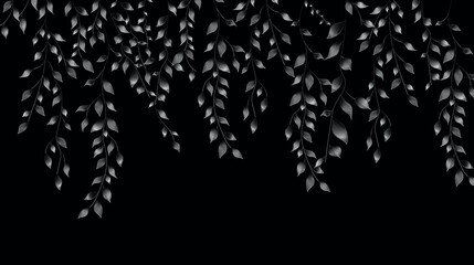 Abstract floral backround. Black and white gradient