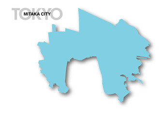 東京都三鷹市の地図_影付