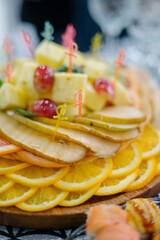 Delicacies and snacks at the buffet or banquet. Catering.