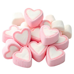 Fototapeta premium Pink Heart Marshmallows: Candy Background