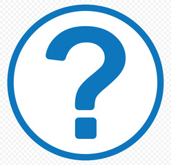 Question mark icon, Question mark sign and symbol vector design. Black round shape with white question mark icon silhouette vector illustration design on Transparent background. eps 10.