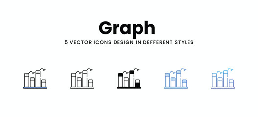 Graph  vector icons set stock illustration