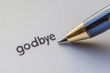 Elegant pen writing goodbye on smooth paper with a sophisticated touch