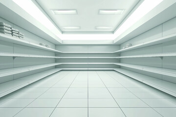 Obraz premium Spacious generative ai depiction of an empty industrial warehouse interior with high ceilings and large windows