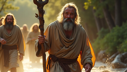 Noah making his first foray onto dry land