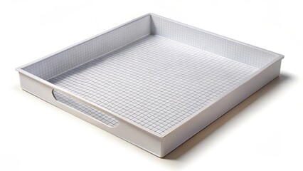 White Square Tray with Gridded Base