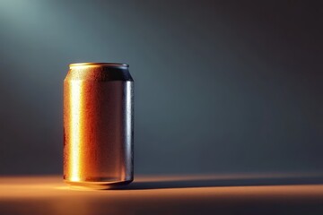 A Single Beverage Can Lit Up With Dramatic Warm Lighting