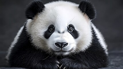 Fototapeta premium Adorable Panda Cub for Studio Portrait.