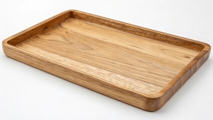 Wooden Tray on White Background