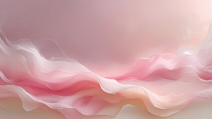 Elegant Abstract Swirls: Gentle waves of pastel pink and peach hues ebb and flow in a delicate dance of light and form, offering a serene and artistic interpretation of movement and emotion.