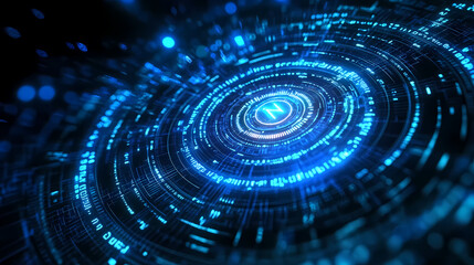 Fototapeta premium Blue Spiral Tech Design