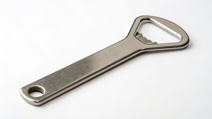 Metal Bottle Opener on White Background