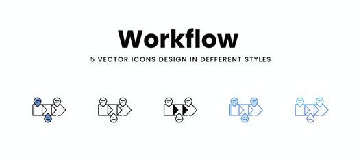 Workflow vector icons set stock illustration