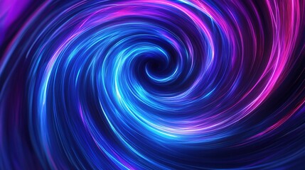 Fototapeta premium Vivid Neon Swirl in Blue and Purple Abstract Design