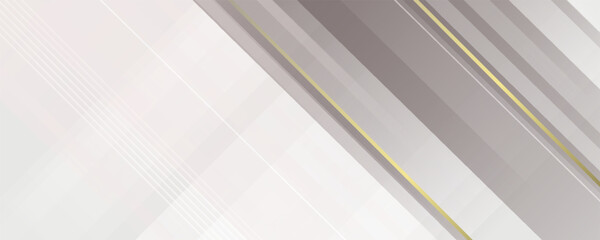 Obraz premium White luxury abstract background with golden lines and shadows. Premium vector illustration
