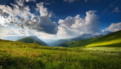 mountain landscape with blue sky