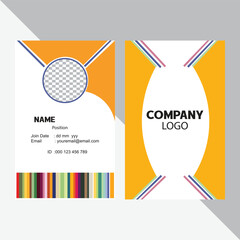 Office business man id card with minimalist elements template