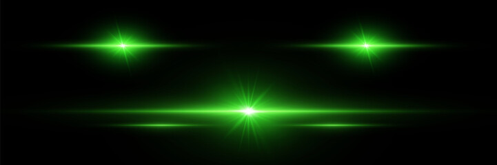 Sun glare effect.Green lens flare.Abstract modern green light background Vector.