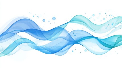 Abstract Waves in Deep Blue and Cyan Liquid Motion for Futuristic Digital Art